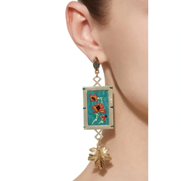 Lulu Frost hand-Embroidered Earrings